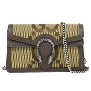 Gucci Canvas Dionysus Flap Shearling Messenger Bag Beige